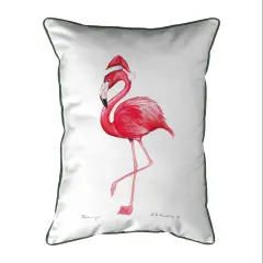 Betsy Drake Flamingo Santa Extra Large Zippered Pillow 20x24