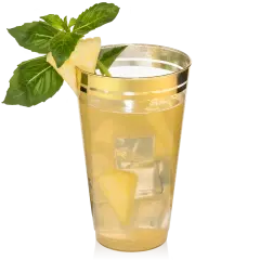 100ct. Cups Glitter-Gold Rim Plastic Disposable Glasses, Elegant Parties, Special Events, Weddings 12, 14, or 16 oz.