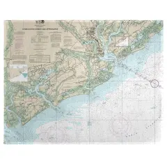 Betsy Drake Charleston Harbor and Approaches, SC Nautical Map Place Mat Set of 4