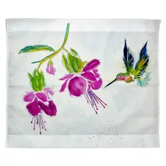 Betsy Drake Purple Hummingbird Outdoor Wall Hanging 24x30
