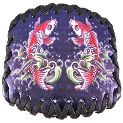 Tattoo Koi Fish Black Leather Belt Buckle Strength