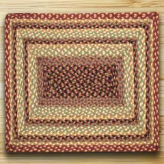 Earth Rugs RC-357 Burgundy / Gray / Cream Rectangle Braided Rug 2 Feet x 8 Feet