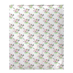 Betsy Drake Ruby Throat Hummingbird Tiled Throw Multicolor