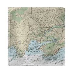 Betsy Drake Branford Harbor, CT Nautical Map Kitchen Towel