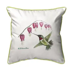 Betsy Drake Hummingbird Large Indoor/Outdoor Pillow 18x18 Multicolor