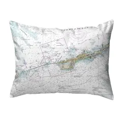 Miami to Marathon Map Pillow 16x20 &ndash; Noncorded Indoor/Outdoor