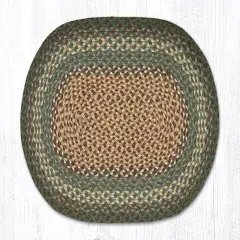 Earth Rugs C-13 Dark Green Oval Braided Rug 20" x 30"
