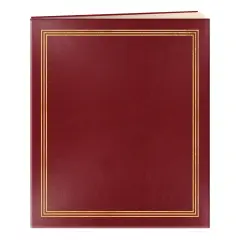 Pioneer Post Bound Album With Buff Pages 11.75"X14"-Burgundy