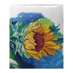 Betsy Drake Windy Sunflower Fleece Blanket Multicolor