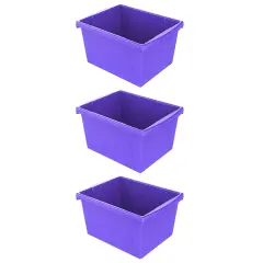 4 Gallon Classroom Storage Bin, Purple, Pack of 3