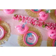 Flower Plastic Leis - 12 Pc. Hot pink