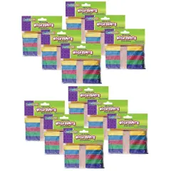 Jumbo Craft Sticks, Bright Hues Assorted, 6" x .75", 100 Per Pack, 12 Packs