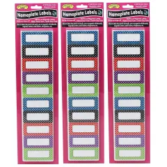 Die-Cut Magnetic Foam Color Dots Labels/Nameplates, 30 Per Pack, 3 Packs