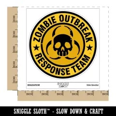 Zombie Outbreak Response Team Skull Waterproof Vinyl Phone Tablet Laptop Water Bottle Sticker Set - 5 Pack