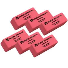 Eraser, Synthetic, Latex Free, Wedge Shape, Pink, Medium, 24 Per Box, 6 Boxes