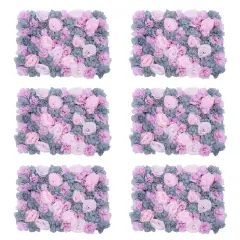 3D Silk Hydrangea Rose Artificial Flower Wall Panel