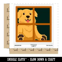 Dog Staring Out Window Waterproof Vinyl Phone Tablet Laptop Water Bottle Sticker Set - 5 Pack