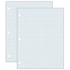 Graphing Paper, White, 2-sided, 1/4" Quadrille Ruled 8-1/2" x 11", 500 Sheets Per Pack, 2 Packs