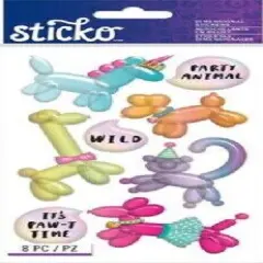 Sticko Balloon Animals Dimensional Puffy Stickers