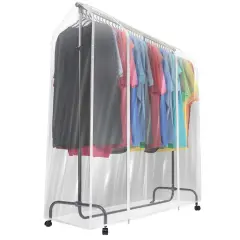 Sorbus 6 ft Clear Garment Rack Cover - Garment Coat Hanger Protector Clothing Storage for Dresses, Suits, Coats, and more