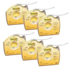 Labeling & Cover-Up Tape Roll, 2-Lines, White, 1/3" x 700", Pack of 6