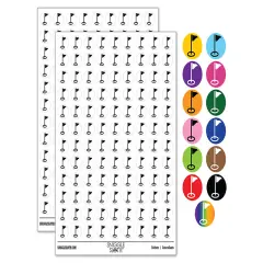 Golf Hole Flag 200+ 0.50" Round Stickers Dark Green