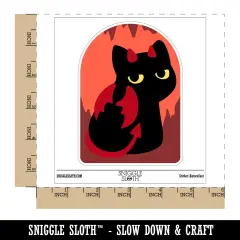 Devil Cat Wings Horns Tail Waterproof Vinyl Phone Tablet Laptop Water Bottle Sticker Set - 5 Pack