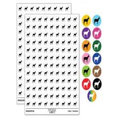 Goat Right Facing Solid 200+ 0.50" Round Stickers Purple