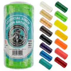 Gudebrod 70lb. 5-Ply Artificial Sinew Thread, 150yd. | Made in USA Neon Green