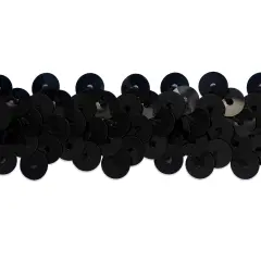 10 yards of 2 Row 7/8" Metallic Stretch Sequin Trim | 10 yard cut Black