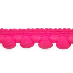 20 yards of Franky Pea Pod 3/8" Baby Pom Fringe Trim | 20 yard cut Neon Fuchsia