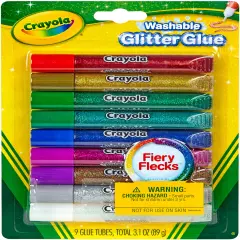 Crayola Washable Glitter Glue Pens 9/Pkg-Bold