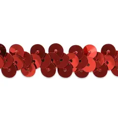 20 yards of 1 Row 3/8" Metallic Stretch Sequin Trim | 20 yard cut Red