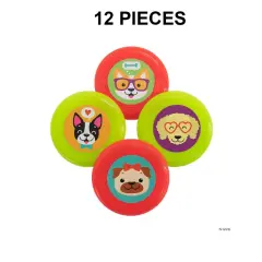 Mini Cute Dog Party Flying Discs - 12 Pc.