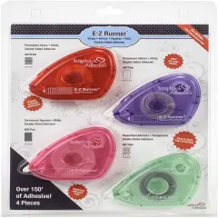Scrapbook Adhesives E-Z Runner Value Pack 4/Pkg-Strips, Vellum, Squares & Dots