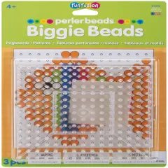 Perler BIGGIE Beads Pegboards 2/Pkg-Square Clear