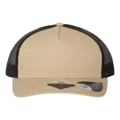 Atlantis Headwear&reg; Sustainable Five-Panel Trucker Cap Khaki/ black