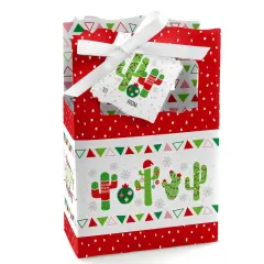Big Dot of Happiness Merry Cactus - Christmas Cactus Party Favor Boxes - Set of 12