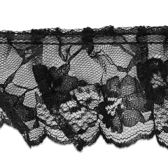 10 yards of Christie 2 3/4" Gathered Lace Trim | 10 yard cut Black