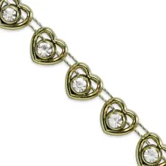 10 yards of Amour 3/8" Mini Heart Rhinestone Trim | 10 yard cut Gold
