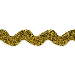 10 yards of 1/2" Metallic Medium Ric Rac Trim | 10 yard cut Metallic Gold