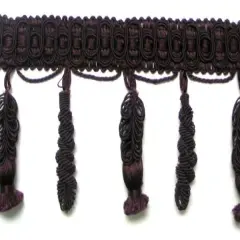 10 yards of Spiral Tassel Fringe Trim | 10 yard cut Eggplant