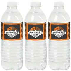Big Dot of Happiness Basketball - Let the Madness Begin - College Basketball Party Water Bottle Sticker Labels - Set of 20