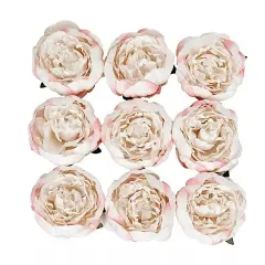 10 BLUSH 3" Faux SILK PEONY FLOWER Heads