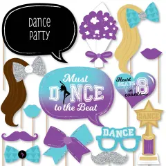 Big Dot of Happiness Must Dance to the Beat - Dance - Birthday Party or Dance Party Photo Booth Props Kit - 20 Count