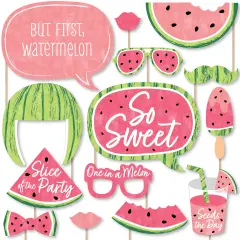 Big Dot of Happiness Sweet Watermelon - Fruit Party Photo Booth Props Kit - 20 Count