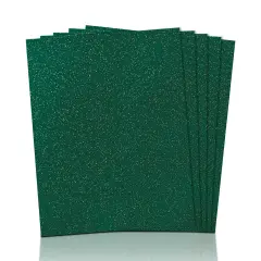 FabricLA | 9x12 inches Glitter Acrylic Felt Fabric Sheets | 1.6mm Thick 5 pieces green