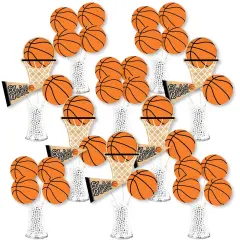 Big Dot of Happiness Nothin' but Net - Basketball - Baby Shower or Birthday Party Centerpiece Sticks - Showstopper Table Toppers - 35 Pieces