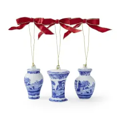 Spode Blue Italian Mini Urn Ornaments, Set of 3 | 2.8&rdquo; x 2&rdquo; x 1.5&rdquo;