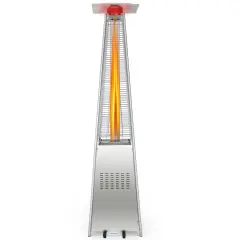 Silver 42000 BTU Pyramid Patio Heater with Wheels